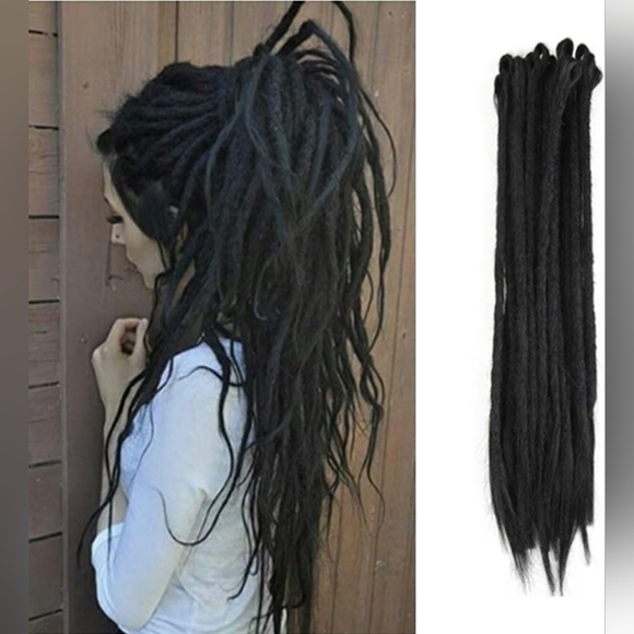 Aosome Dreadlock Extensions 20 inch Black - Picture 1 of 5